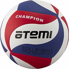 Мяч волейбольный Atemi, CHAMPION, синтетическая кожа PU Soft , син/бел/красн